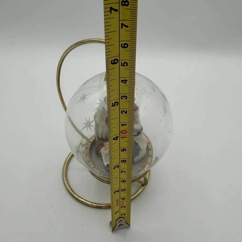 House of Lloyd 1994‎ Nativity Scene Christmas Ornament Clear Glass Star Etched